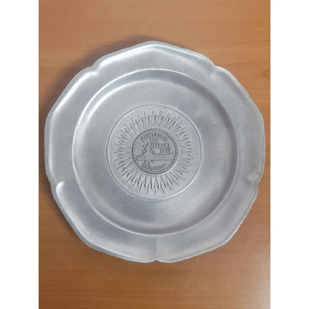 Vintage Superb Heritage Colllectors Series Battleship USS Alabama BB60 Pewter Pl